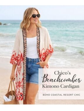 Chico's Beachcomber Kimono Cardigan